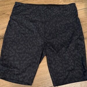 VOGO Athletica Black Leopard Print Bike Shorts